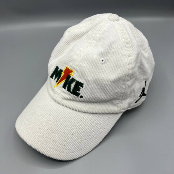Gatorade x Air Jordan Hat‎ Youth White Corduroy Mike Jumpman Strap Back Cap - Picture 2 of 7